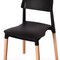 Fabulaxe Modern Plastic Dining Chair Open Back with Beech Wood Legs, Black, PK 2 QI004222.BK.2 - alternate 4